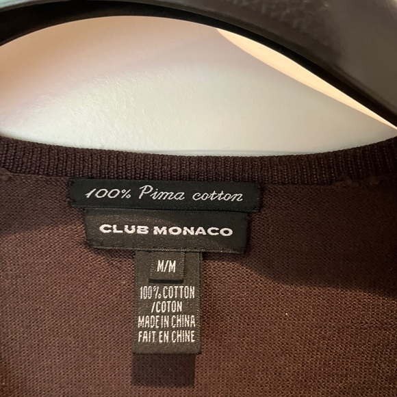 Club Monaco chocolate brown V neck sweater - Picture 3 of 3